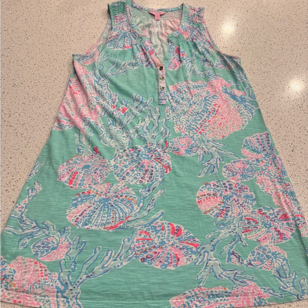 Lilly Pulitzer Essie Pastel Print Dress teal